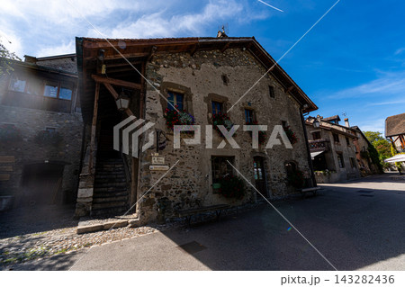 Stone House with Flower Boxes at Place du Chay, Yvoire 143282436