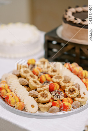 Assorted Pastries and Cakes on Dessert Table Assorted Pastries and Cakes on Dessert Table 143284404