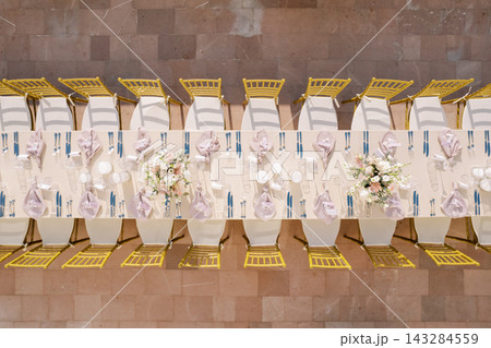 Elegant wedding dinner table setup at Heritage Grand Perast Elegant wedding dinner table setup at Heritage Grand Perast 143284559