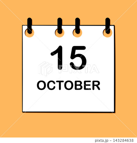 October 15. Daily Calendar icon for design. Simple design for business brochure, flyer, print media, advertisement. Easily editable 143284638