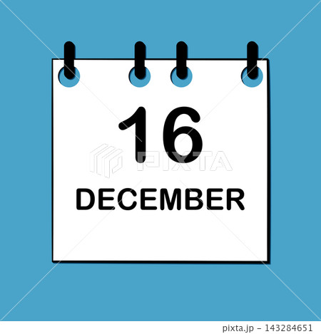 December 16. Daily Calendar icon for design. Simple design for business brochure, flyer, print media, advertisement. Easily editable 143284651