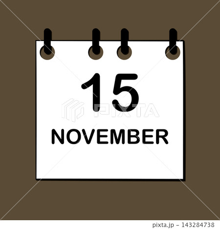 November 15. Daily Calendar icon for design. Simple design for business brochure, flyer, print media, advertisement. Easily editable 143284738