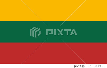 Flag of Lithuania. Lithuanian national symbol in official colors. Template icon. Abstract vector background 143284960