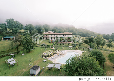 Luxury villa escape. Highend hillside estate with tranquil surroundings and private leisure spaces 143285114