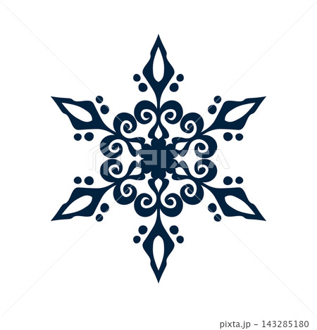 Blue template snowflake with shadow. Isolated snowflakes icon, round mandala. Winter Holiday cartoon flat illustration. Merry Christmas and New year Vector. Hand draw style Blue template snowflake with shadow. Isolated snowflakes icon, round mandala. Winter Holiday cartoon flat illustration. Merry Christmas and New year Vector. Hand draw style 143285180