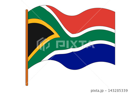 Flag of Republic of South Africa. RSA national symbol in official colors. Template icon. Abstract vector background Flag of Republic of South Africa. RSA national symbol in official colors. Template icon. Abstract vector background 143285339
