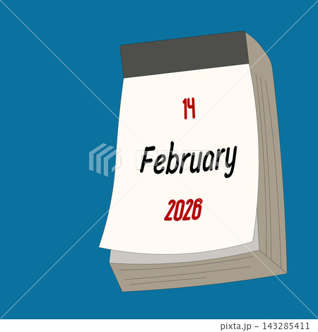 February 14. Daily Calendar icon for design. Simple design for business brochure, flyer, print media, advertisement. Easily editable 143285411