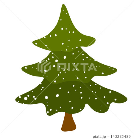 Advent calendar. Christmas print. Christmas Tree with decorations and illuminations. Doodle Design for hiliday card, poster 143285489