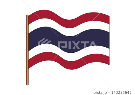 Flag of Thailand. Thai national symbol in official colors. Template icon. Abstract vector background 143285645