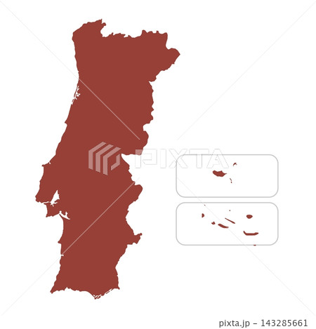 Map of Portugal, sign silhouette. World Map Globe. Vector Illustration isolated on transparent background. Europe continent Map of Portugal, sign silhouette. World Map Globe. Vector Illustration isolated on transparent background. Europe continent 143285661