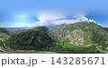 Suspenseful Mountain View Experience. Expansive Valley With Winding Road And Striking Cliffs 143285671