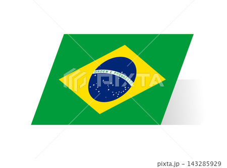 Flag of Brazil. Brazilian national symbol in official colors. Template icon. Abstract vector background 143285929