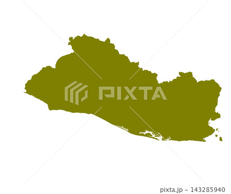 Map of Salvador, sign silhouette. World Map Globe. Vector Illustration isolated on white background. Central America continent 143285940
