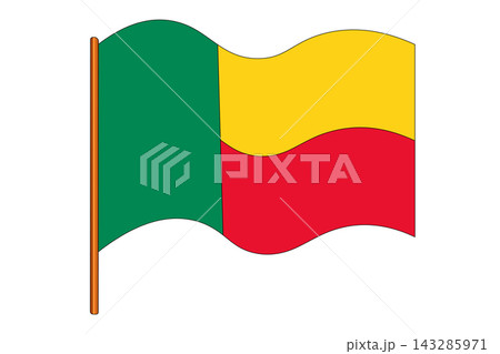 Flag of Benin. National symbol in official colors. Template icon. Abstract vector background Flag of Benin. National symbol in official colors. Template icon. Abstract vector background 143285971