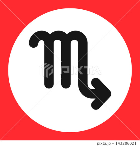 Zodiac horoscope. Scorpio astrological icon symbol. Stylized star sign esoteric. Simple line vector illustration Zodiac horoscope. Scorpio astrological icon symbol. Stylized star sign esoteric. Simple line vector illustration 143286021