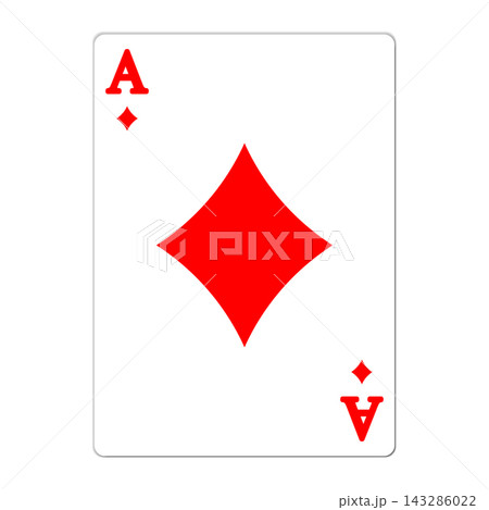 Ace of diamonds. Playing card with golden elements. Casino icons. Pictograms representing different suits. Vector illustration. Flat design for modern visual elements Ace of diamonds. Playing card with golden elements. Casino icons. Pictograms representing different suits. Vector illustration. Flat design for modern visual elements 143286022