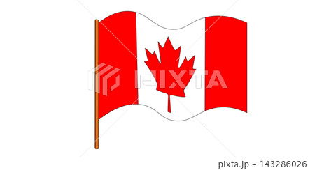 Flag of Canada. Canadian national symbol in official colors. Template icon. Abstract vector background 143286026