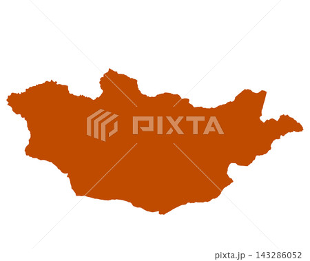 Map of Mongolia, sign silhouette. World Map Globe. Vector Illustration isolated on white background. Asian continent 143286052