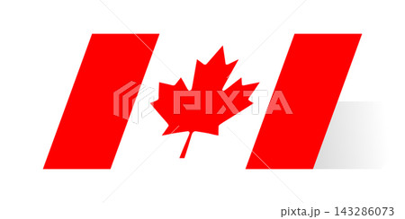 Flag of Canada. Canadian national symbol in official colors. Template icon. Abstract vector background 143286073