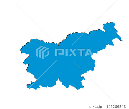 Map of Slovenia, sign silhouette. World Map Globe. Vector Illustration isolated on white background. Europe continent 143286248