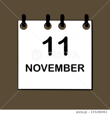 November 11. Daily Calendar icon for design. Simple design for business brochure, flyer, print media, advertisement. Easily editable 143286461