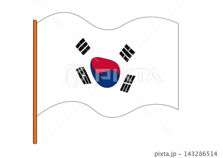 Flag of Korea. Korean national symbol in official colors. Template icon. Abstract vector background 143286514