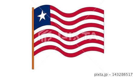 Flag of Liberia. Liberian national symbol in official colors. Template icon. Vector background 143286517