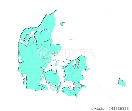 Map of Denmark, sign silhouette. World Map Globe. Vector Illustration isolated on white background. Europe continent 143286528