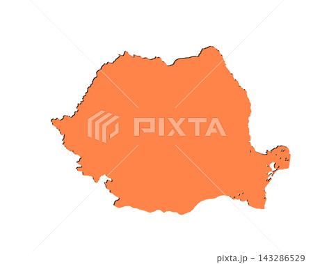 Map of Romania, sign silhouette. World Map Globe. Vector Illustration isolated on white background. Europe continent Map of Romania, sign silhouette. World Map Globe. Vector Illustration isolated on white background. Europe continent 143286529