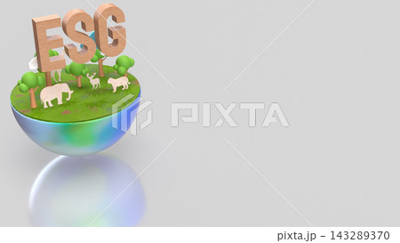 ESG Sustainability and Wildlife Conservation Concept 3d render. ESG Sustainability and Wildlife Conservation Concept 3d render. 143289370