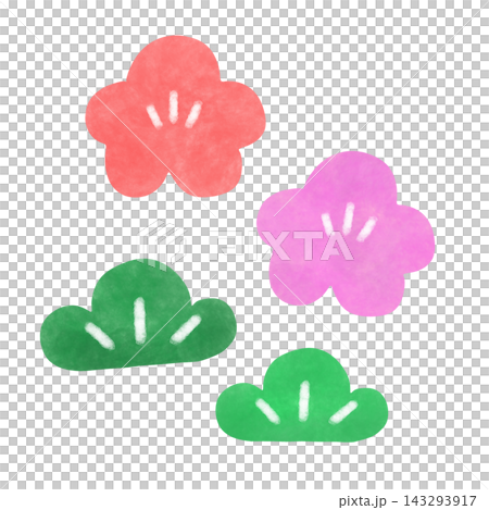 Plum and pine illustration Plum and pine illustration 143293917