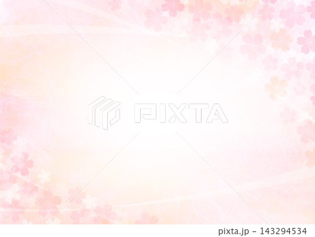 ピンク色の花柄模様の和紙 143294534