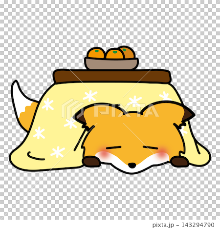 一隻狐狸睡在暖桌(kotatsu)下 一隻狐狸睡在暖桌(kotatsu)下 143294790