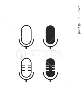 Vintage Microphone Icons Set 143295249