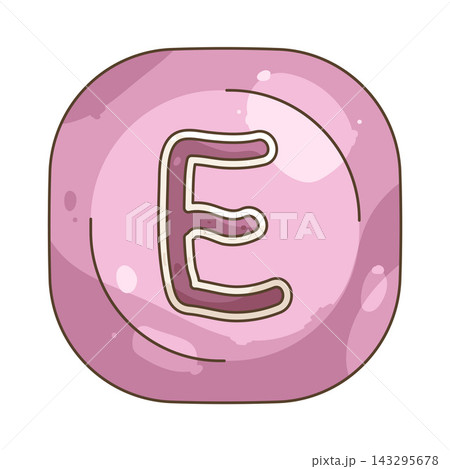 Illustration of keycap letter E Illustration of keycap letter E 143295678