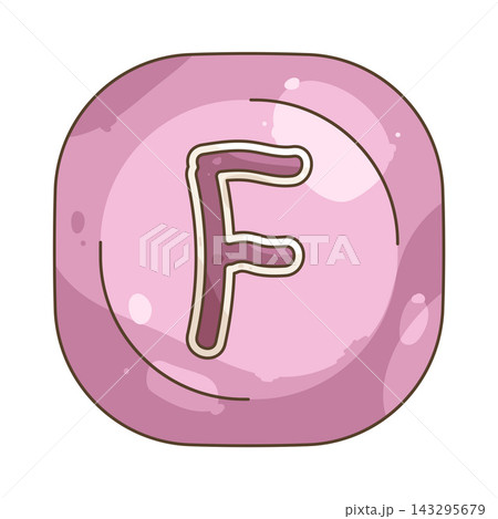 Illustration of keycap letter F Illustration of keycap letter F 143295679