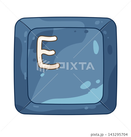 Illustration of keycap letter E Illustration of keycap letter E 143295704