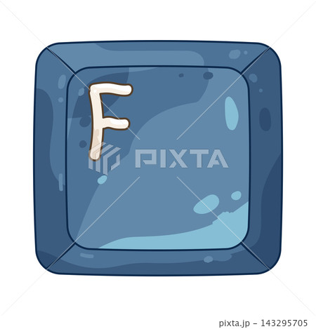 Illustration of keycap letter F Illustration of keycap letter F 143295705