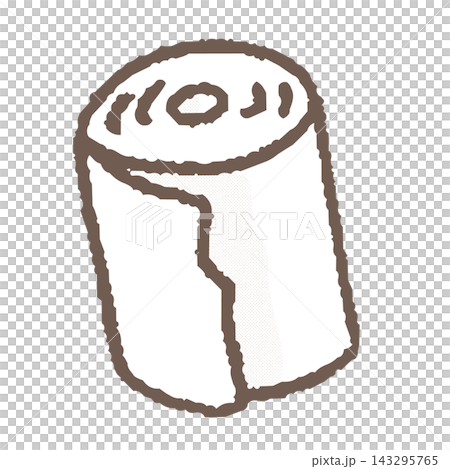 トイレットペーパー1ロールのカラーイラスト（トイレ用品・日用品） 143295765