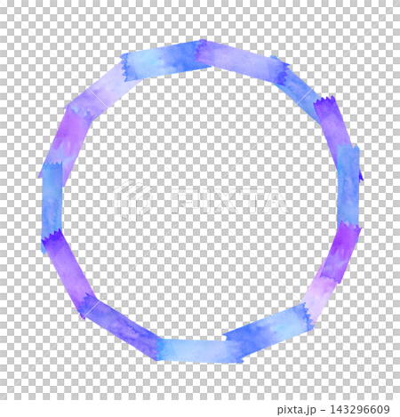 Watercolor painting of masking tape circular frame Watercolor painting of masking tape circular frame 143296609
