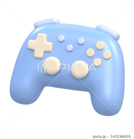 デフォルメされたゲームコントローラーの3Dイラスト背景透過素材 デフォルメされたゲームコントローラーの3Dイラスト背景透過素材 143296638