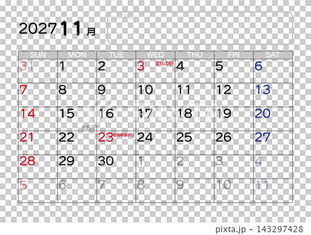2027年曆,11月,星期日開始 2027年曆,11月,星期日開始 143297428