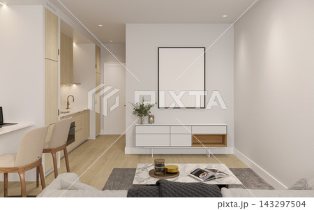 white living room in a modern style white living room in a modern style 143297504