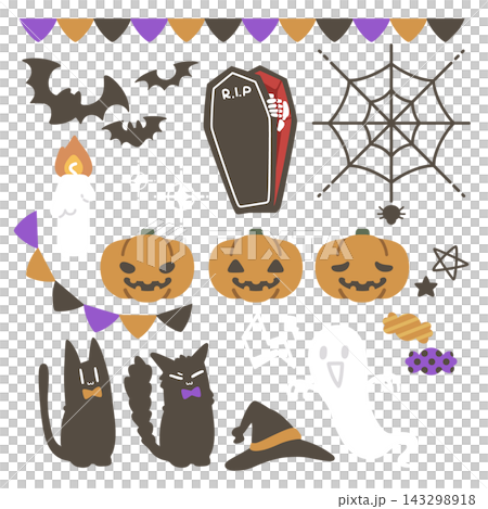 かわいいハロウィンのイラストセット 143298918