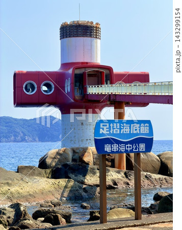 高知県土佐清水市の竜串海岸　大竹小竹や蜂の巣構造が見られる奇岩の海岸地形 143299154