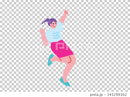 ジャンプする可愛い女の子のイラスト ジャンプする可愛い女の子のイラスト 143299162