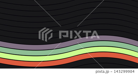 Abstract flowing waves of color against a dark background 143299984