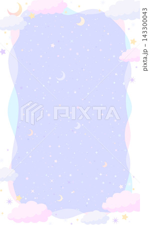 繊細な星と三日月柄のポップな夢かわフレーム1_縦 繊細な星と三日月柄のポップな夢かわフレーム1_縦 143300043