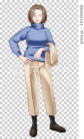 A casually dressed middle-aged woman expressing sadness. A casually dressed middle-aged woman expressing sadness. 143300066