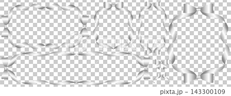 A set of 5 elegant bow-tied ribbon frames in silver. A set of 5 elegant bow-tied ribbon frames in silver. 143300109